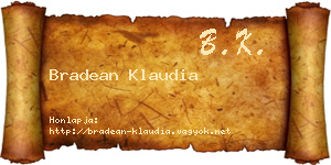 Bradean Klaudia névjegykártya